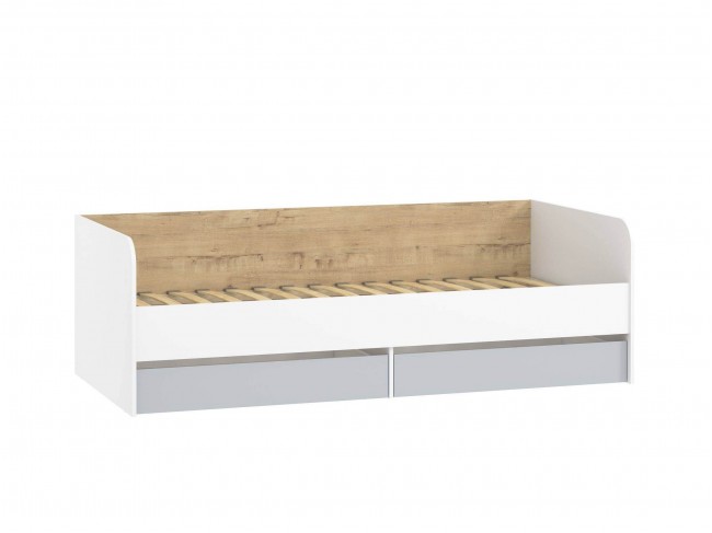 Кровать НМ 041.38 Морти Дуб Бунратти/белый/серый фото