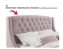 Мягкая кровать Stefani 1600 лиловая с подъемным механизмом с орт купить