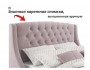 Мягкая кровать Stefani 1800 лиловая с подъемным механизмом с орт от производителя