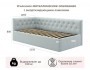 Односпальная кровать-тахта Afelia с ящиками и бортиком 900 мята  недорого