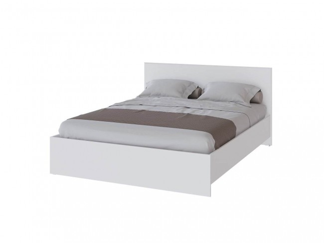 Кровать 160x200 с настилом из ДСП Плейона, белый фото