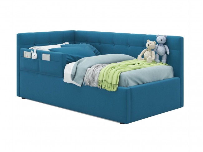 Односпальная кровать-тахта Colibri 800 синяя с подъемным механиз фото