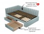 Мягкая кровать-тахта Milena 1200 мята пастель с ящиками купить