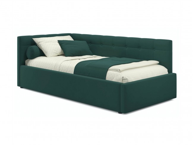 Односпальная кровать-тахта Bonna 900 изумруд ортопедическое осно фото