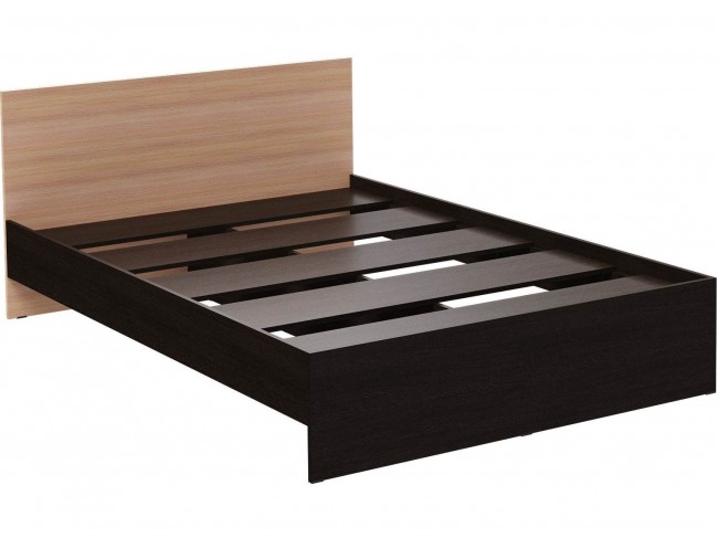 Кровать Ронда 140х200 с настилом ДСП 2С, Венге/Дуб молочный фото