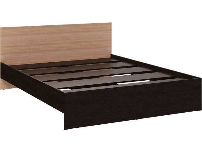 Кровать Ронда 160х200 с настилом ДСП 2С, Венге/Дуб молочный фото