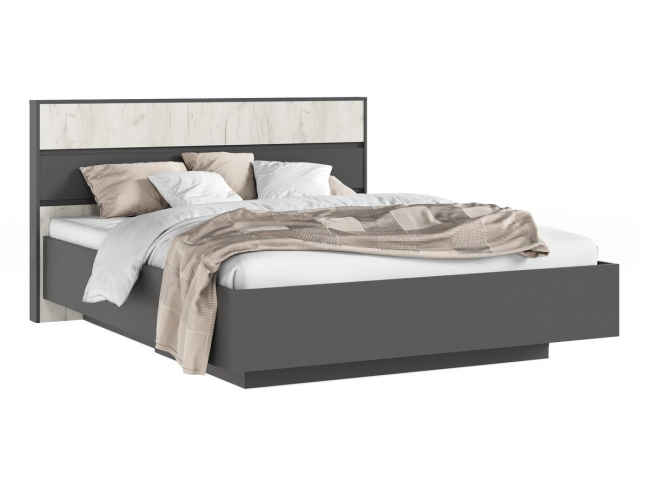 Кровать парящая 160 с ортопедом металл с подсветкой, дуб крафт б фото