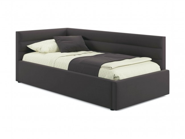 Мягкая кровать-тахта Aura 900 шоколад с подъемным механизмом фото