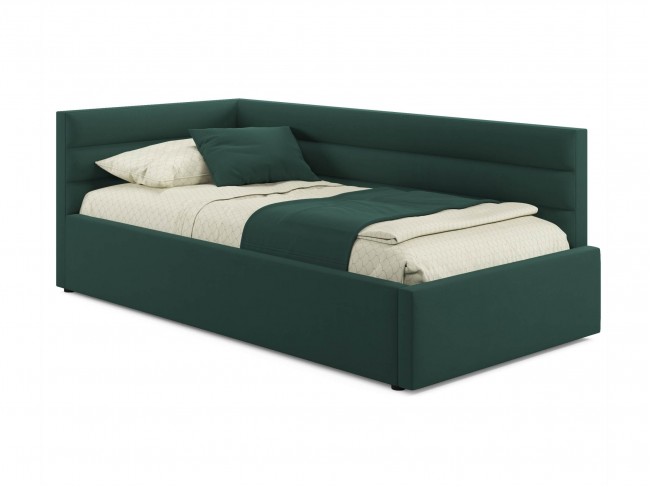 Мягкая кровать-тахта Aura 900 изумруд с подъемным механизмом фото