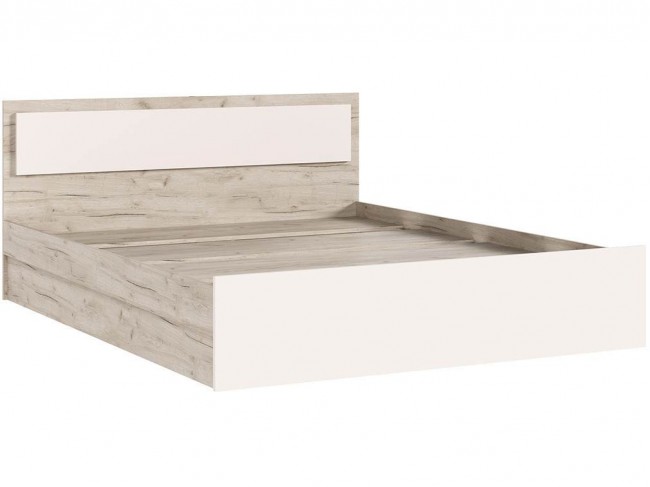 Кровать 1,6м с настилом ЛДСП Мартина, Дуб крафт серый/Кашемир фото