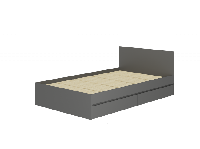 Кровать 1,2 м Симпл КР-07, графит фото