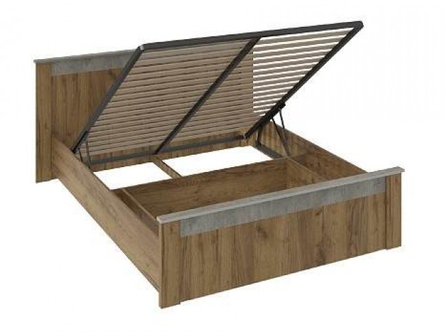 Кровать 160х200 с подъемным механизмом Франк КР-14, бетон фото