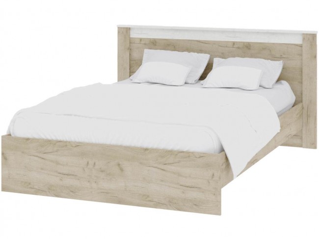 Кровать 140х200 Адель с настилом ДСП - Крафт серый/Крафт белый фото