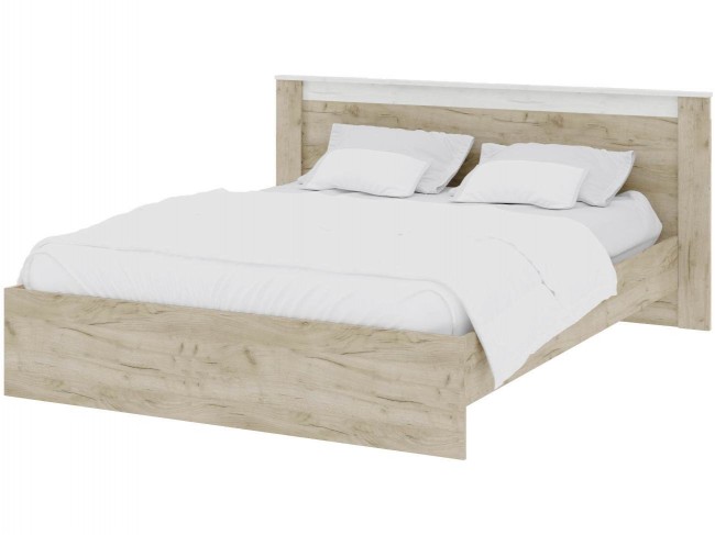 Кровать 160х200 Адель с настилом ДСП - Крафт серый/Крафт белый фото