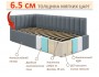 Мягкая кровать-тахта Milena 900 серая с ящиками недорого