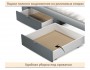 Мягкая кровать-тахта Milena 900 серая с ящиками распродажа