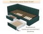 Мягкая кровать-тахта Milena 900 изумруд с ящиками купить