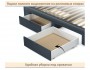 Мягкая кровать-тахта Milena 900 маренго с ящиками недорого