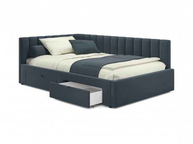 Мягкая кровать-тахта Milena 900 маренго с ящиками фото