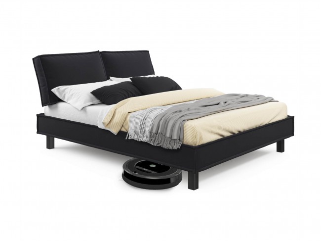 Мягкая кровать Bali 1600 черная c ортопедическим основанием фото
