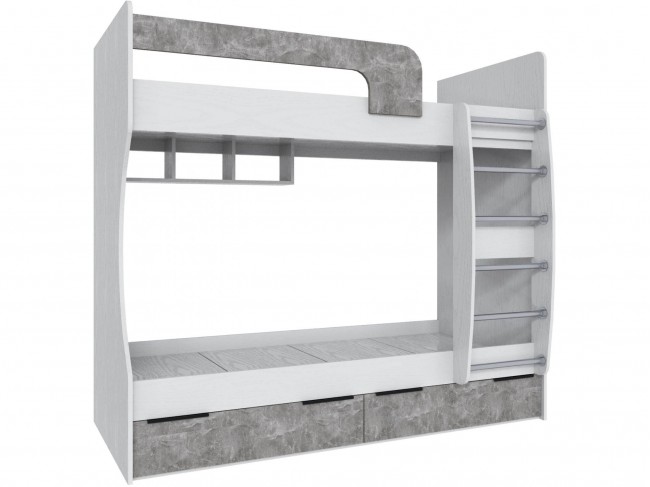 Кровать Мадрид (0,8) двухярусная, Белый/Ателье светлое фото