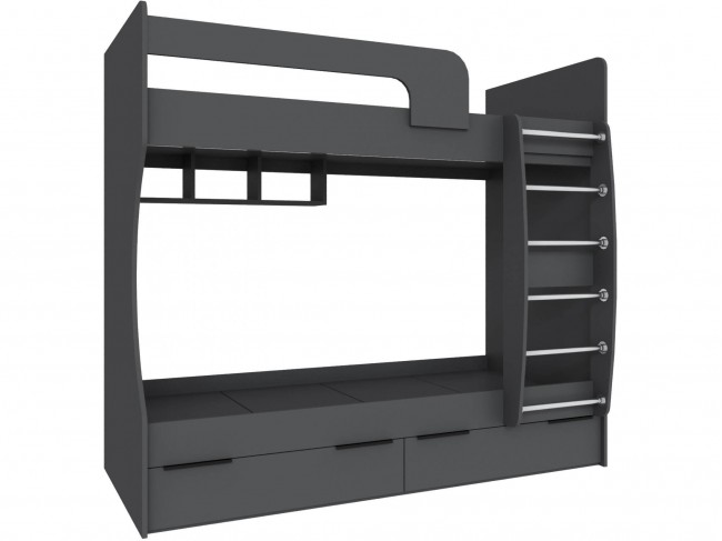 Кровать Мадрид (0,8) двухярусная, Графит серый фото