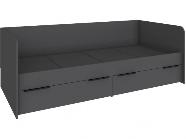 Кровать Мадрид (0,8) с 2-мя ящиками, Графит серый фото