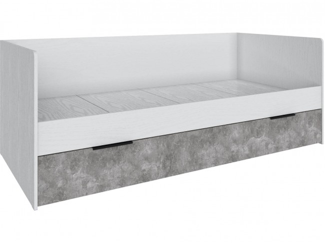 Кровать Мадрид (0,9) универсальная, Белый/Ателье светлое фото