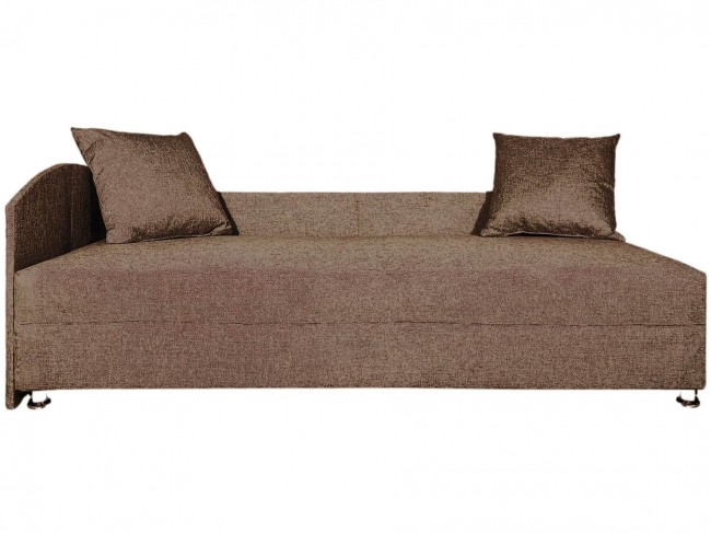 Кровать тахта односпальная 80х185, левый угол, рогожка коричневы фото