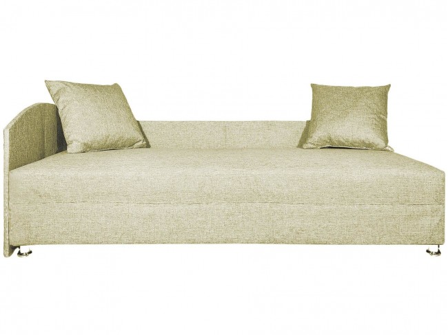 Кровать тахта односпальная 80х185, левый угол, рогожка бежевый фото