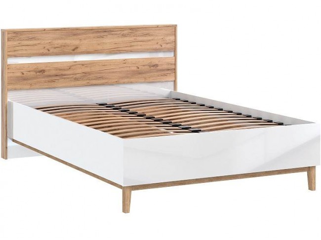 Кровать 1,4м Кельн с ортопедическим осн., Крафт золотой/Белый гл фото