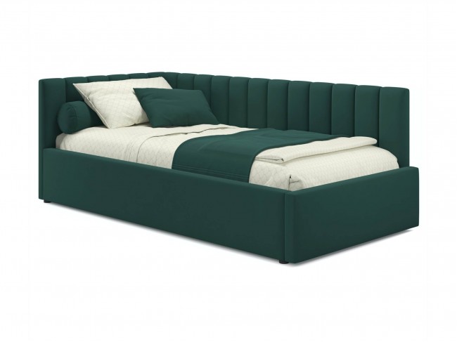 Мягкая кровать Milena 900 изумруд с ортопедическим основанием фото
