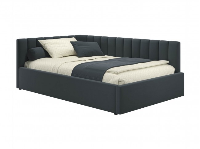 Мягкая кровать Milena 900 маренго темно-серый с ортопедическим о фото