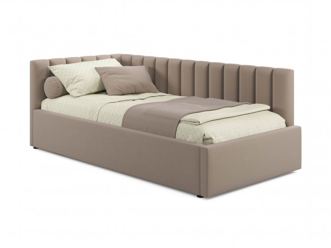 Мягкая кровать Milena 900 мокко светло-коричневый с ортопедическ фото