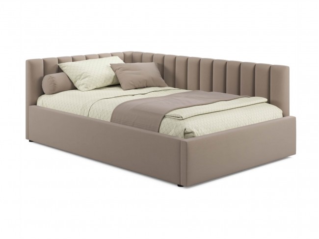 Мягкая кровать Milena 1200 мокко светло-коричневый с подъемным м фото